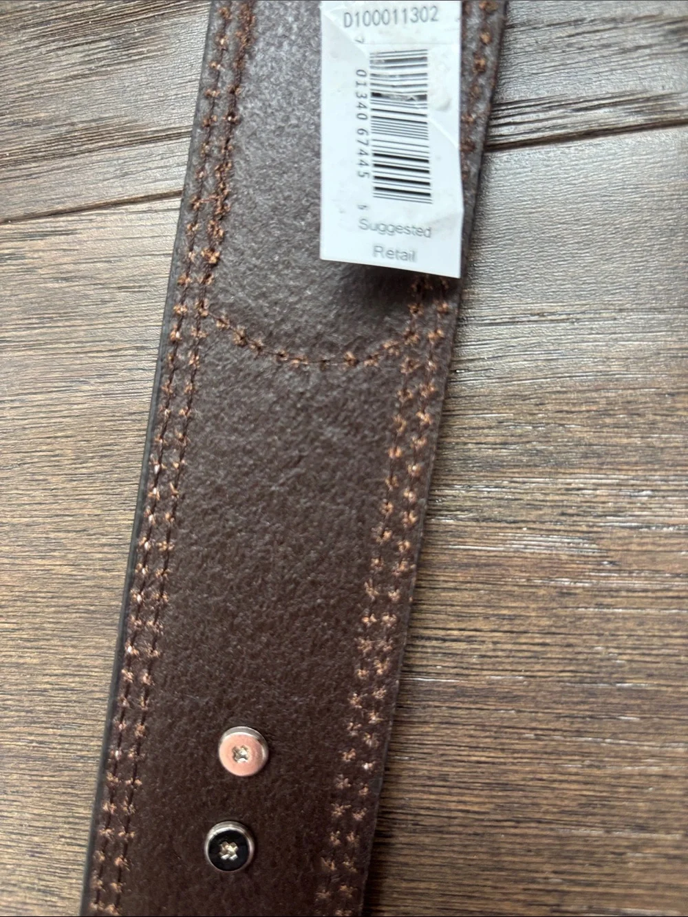 3D Belt Co.Genuine Leather,tooled,calf hair,cross concho,removable silver buckle